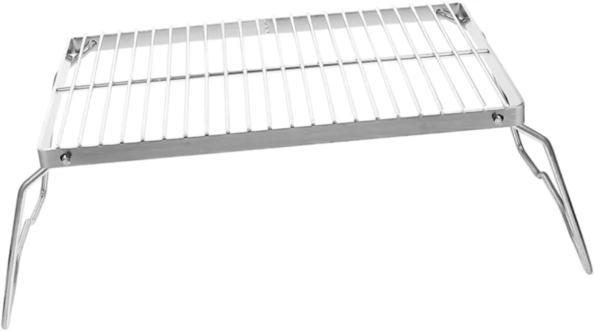 Adjustable Height Foldable Titanium Bbq Grill Stainless Steel Bbq Rack Camping Furnace Head Frame