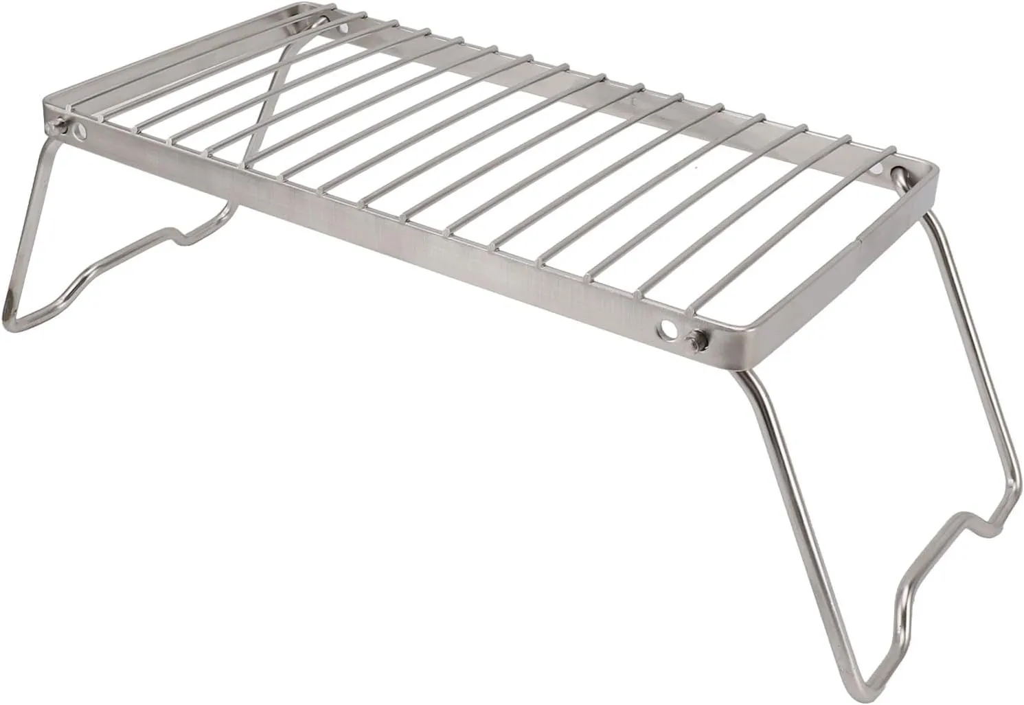 Adjustable Height Stainless Steel Campfire Grill for Camp Fire Cooking - Foldable Backpacking Grill and Cooking Rack