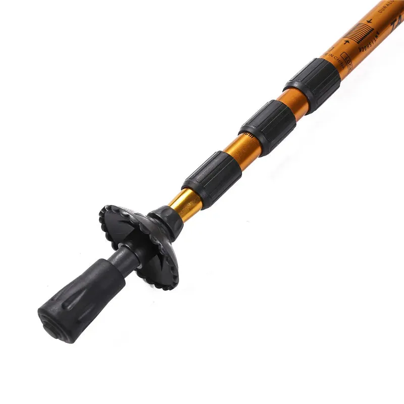 Adjustable High-Strength Alloy Trekking Pole with Wood Handle