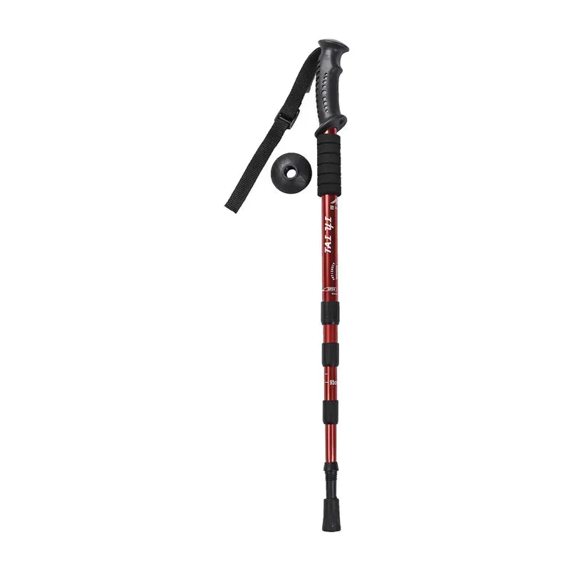 Adjustable High-Strength Alloy Trekking Pole with Wood Handle