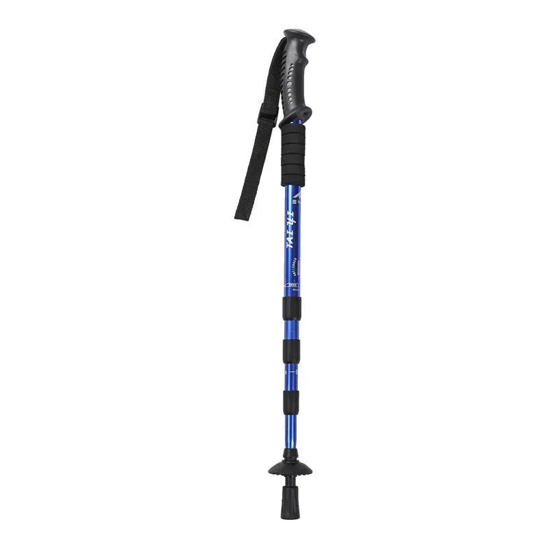 Adjustable High-Strength Alloy Trekking Pole with Wood Handle