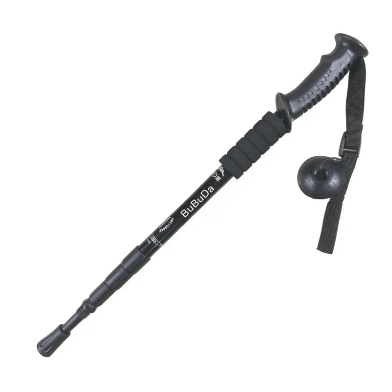 Adjustable High-Strength Alloy Trekking Pole with Wood Handle