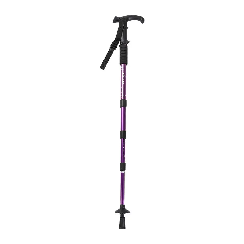 Adjustable High-Strength Alloy Trekking Pole with Wood Handle