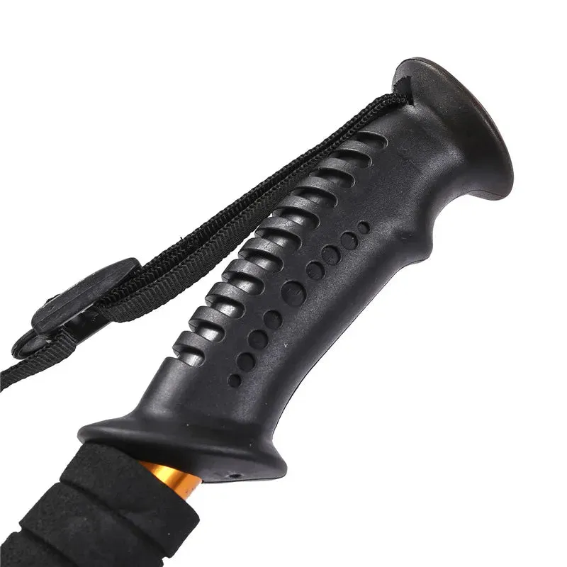 Adjustable High-Strength Alloy Trekking Pole with Wood Handle