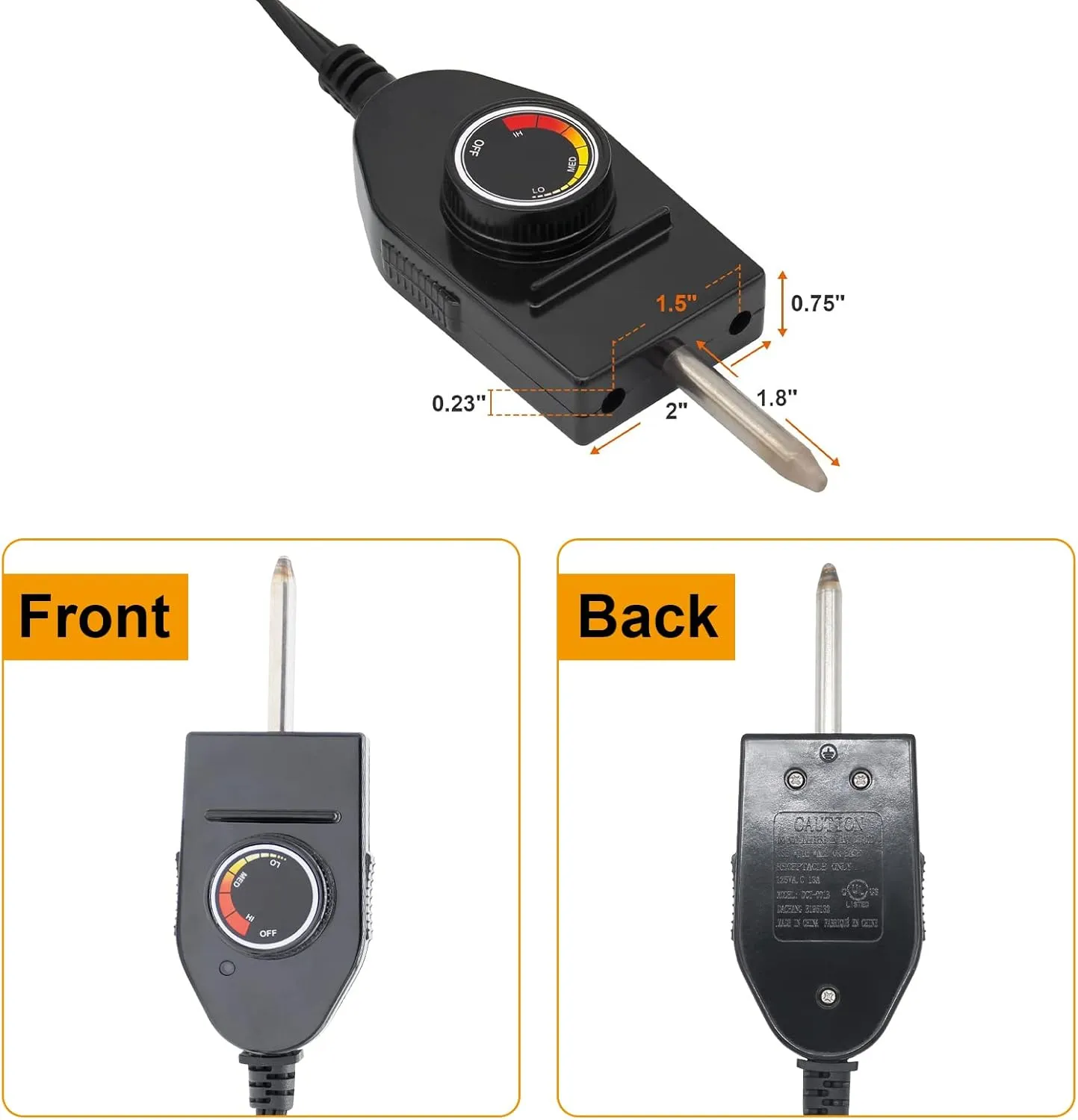 Adjustable Thermostat Probe Power Cord for Masterbuilt Smoker, Electric Smoker Parts for Masterbuilt, Most of Outdoor Cooking Electric Smokers and Grills Heating Element