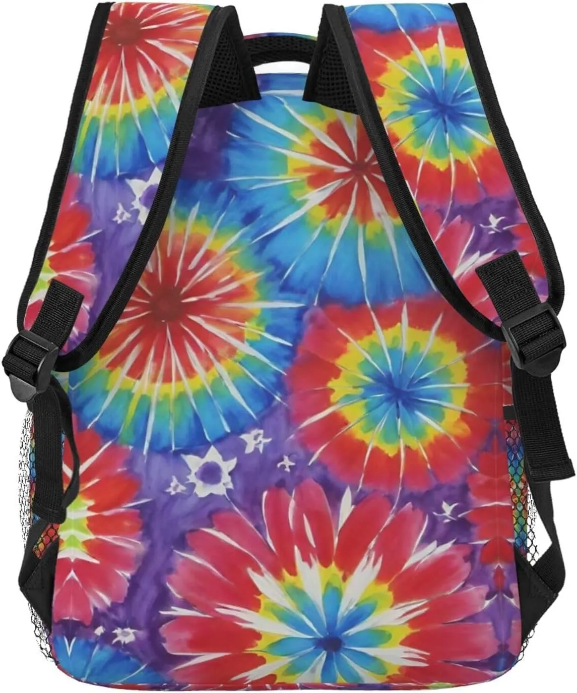 Adults Lightweight Awesome Tie Dye Art Rucksacks Large Capacity Bookbag With Adjustable Shoulder Straps for Trekking Outdoors Bicycle
