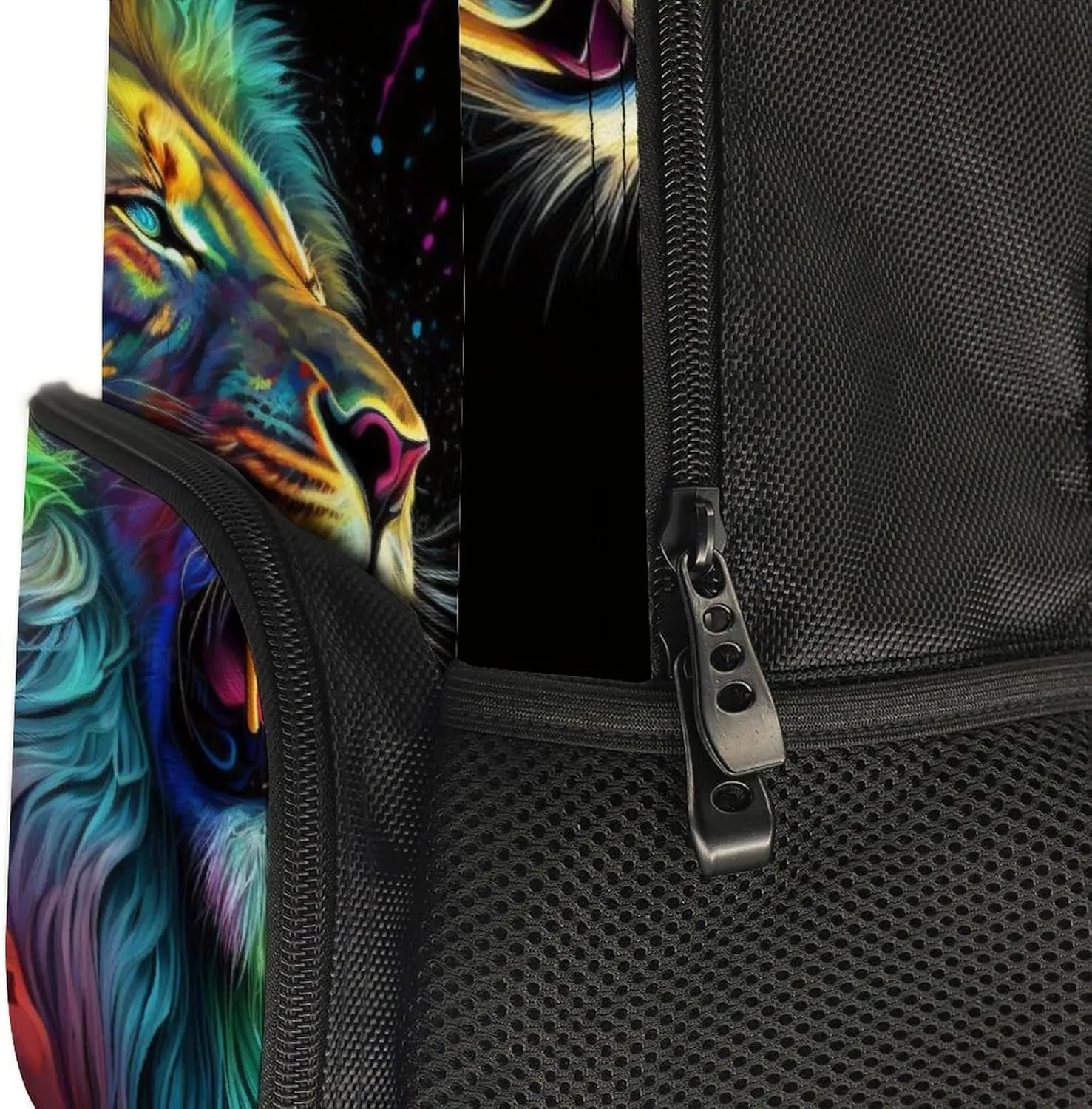 Adults Lightweight Cool Lion In The Universe Surreal Style Splatter Art Shoulder Book Bags Big Capacity Shoulder Bag With Adjustable Shoulder Straps for Trekking Work Walking Cycling