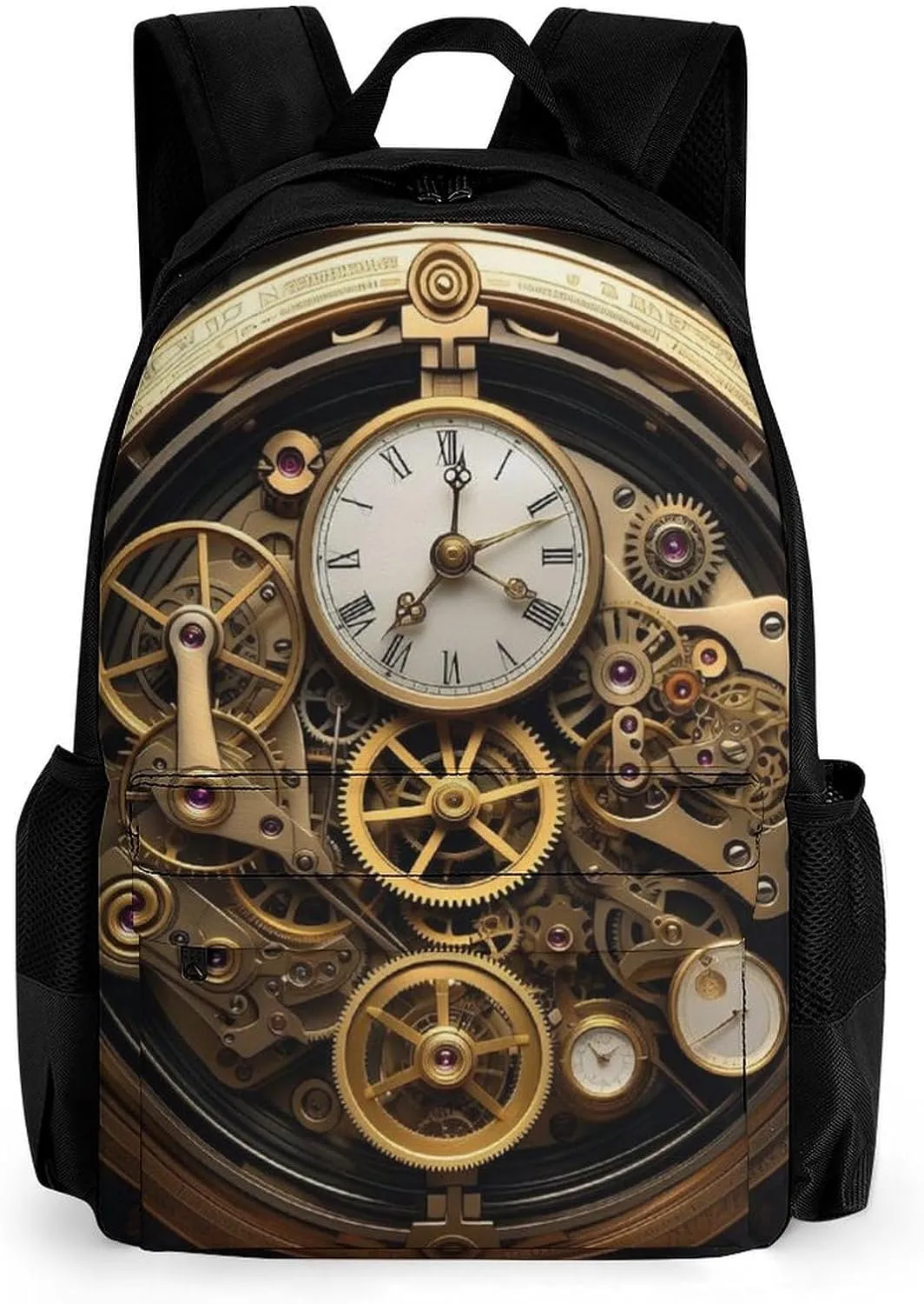 Adults Lightweight Cool Steampunk Gears Art Shoulder Book Bags Big Capacity Shoulder Bag With Adjustable Shoulder Straps for Trekking Work Walking Cycling