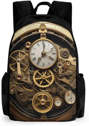 Adults Lightweight Cool Steampunk Gears Art Shoulder Book Bags Big Capacity Shoulder Bag With Adjustable Shoulder Straps for Trekking Work Walking Cycling