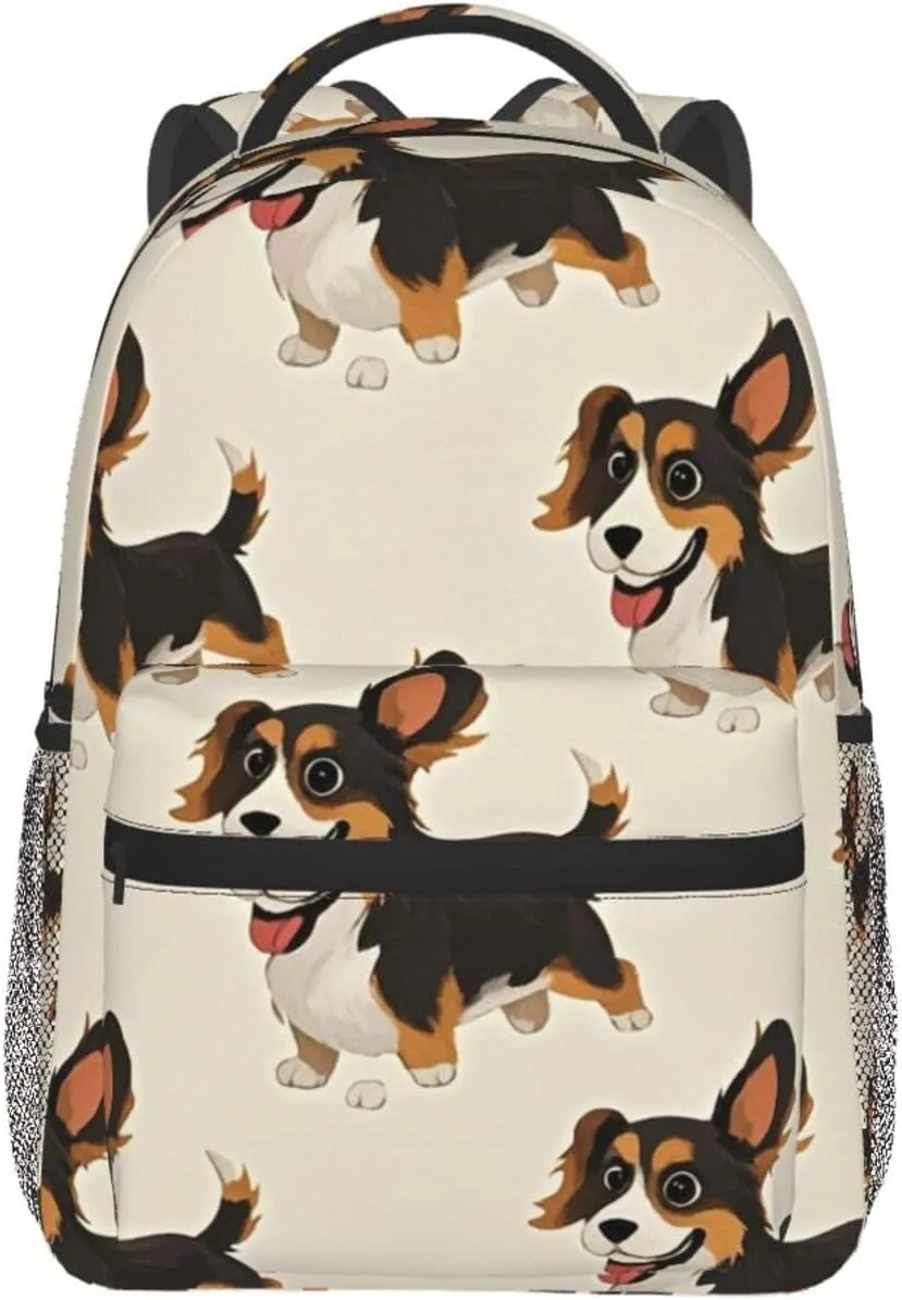 Adults Lightweight Cute Funny Dogs Art Shoulder Book Bags Big Capacity Shoulder Bag With Adjustable Shoulder Straps for Trekking Work Walking Cycling