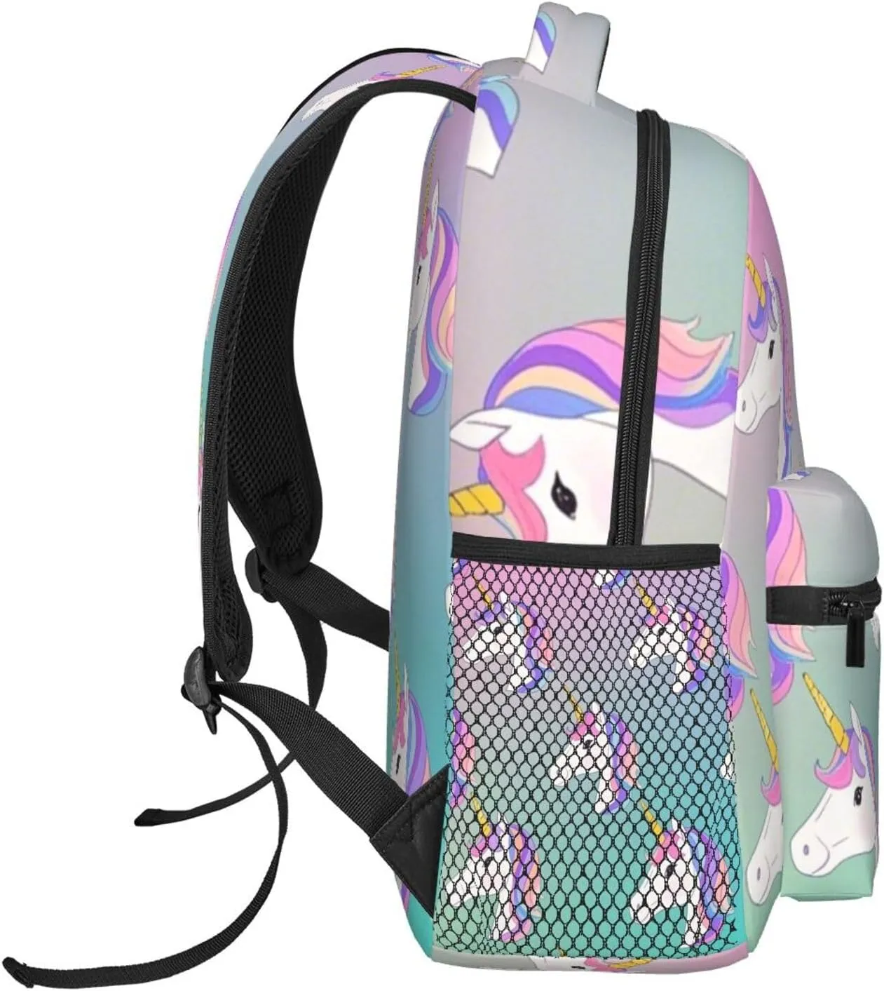 Adults Lightweight Funny Unicorn Art Rucksacks Large Capacity Bookbag With Adjustable Shoulder Straps for Trekking Outdoors Bicycle