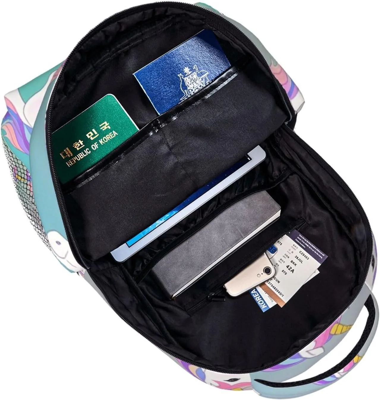 Adults Lightweight Funny Unicorn Art Rucksacks Large Capacity Bookbag With Adjustable Shoulder Straps for Trekking Outdoors Bicycle