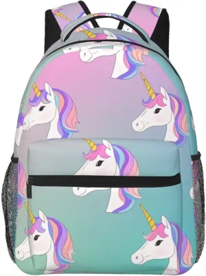 Adults Lightweight Funny Unicorn Art Rucksacks Large Capacity Bookbag With Adjustable Shoulder Straps for Trekking Outdoors Bicycle