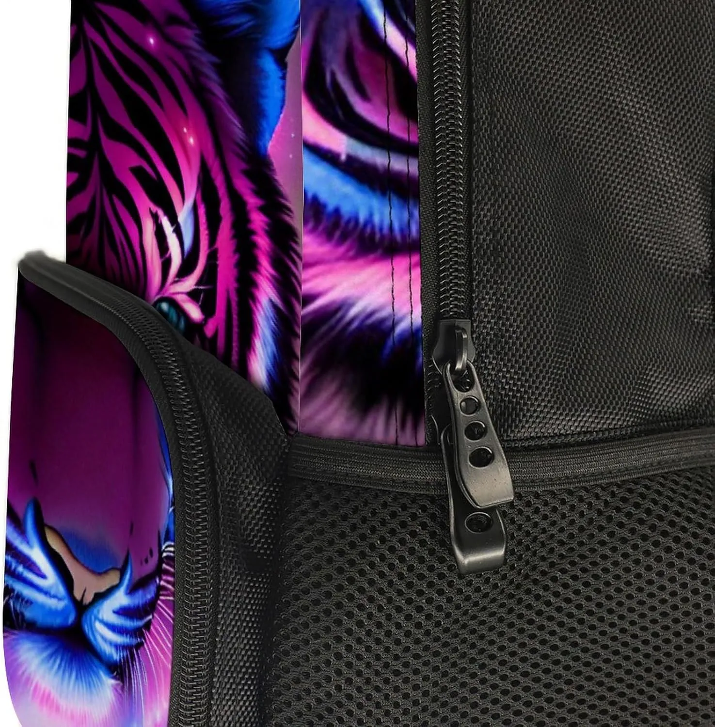 Adults Lightweight Mystic Fantasy Galaxy Sky Fantasy Tiger Wild Animals Boho Style Rucksacks Large Capacity Bookbag With Adjustable Shoulder Straps for Trekking Outdoors Bicycle
