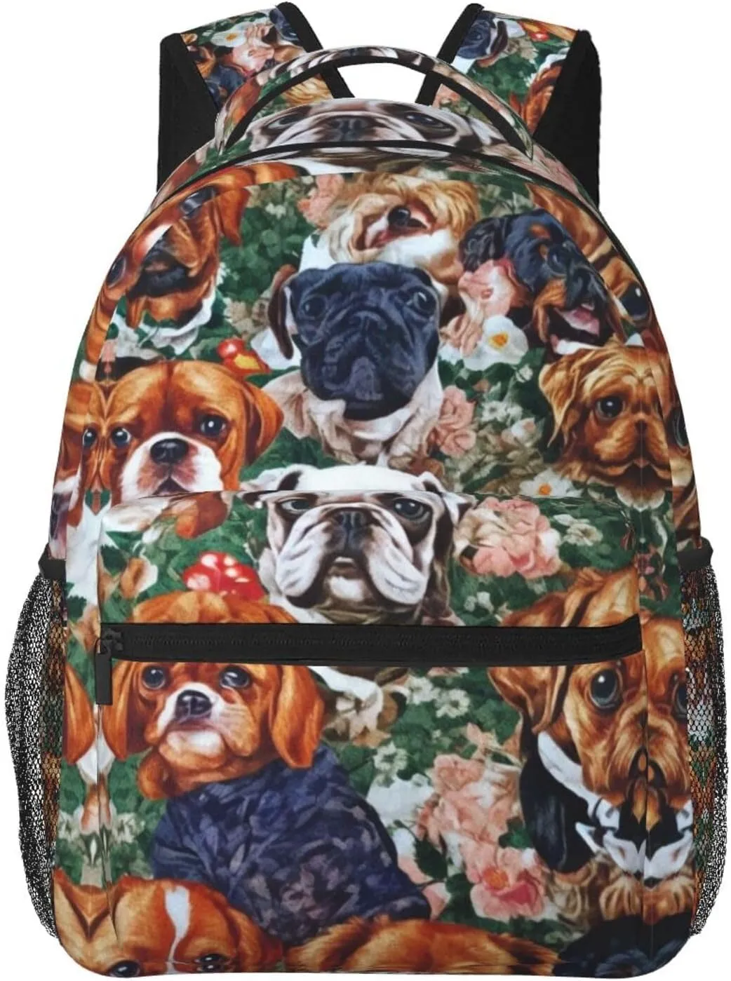 Adults Lightweight Novelty Dogs Art Rucksacks Large Capacity Bookbag With Adjustable Shoulder Straps for Trekking Outdoors Bicycle
