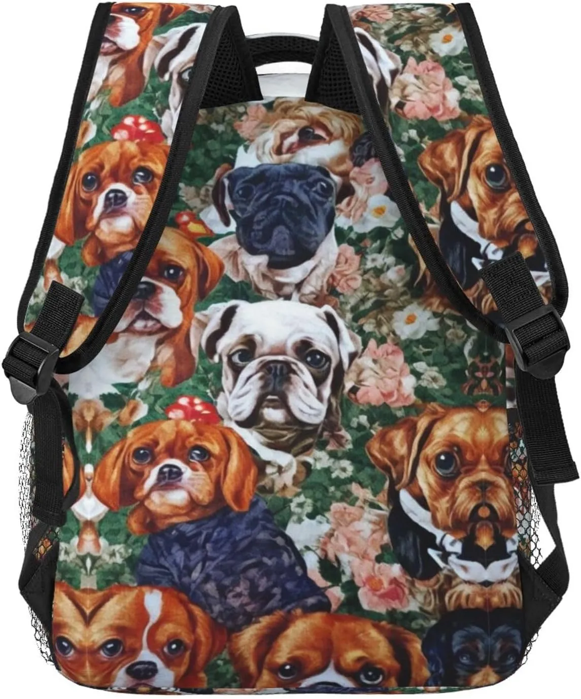 Adults Lightweight Novelty Dogs Art Rucksacks Large Capacity Bookbag With Adjustable Shoulder Straps for Trekking Outdoors Bicycle
