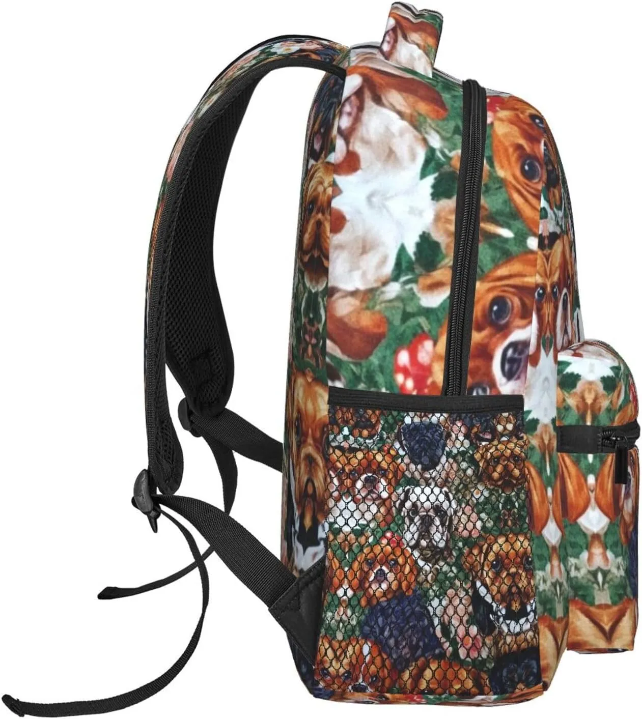 Adults Lightweight Novelty Dogs Art Rucksacks Large Capacity Bookbag With Adjustable Shoulder Straps for Trekking Outdoors Bicycle