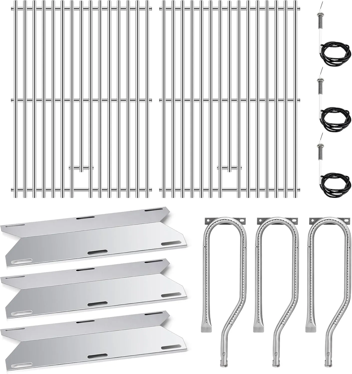 Adviace Grill Parts for Jenn Air 720-0336 7200336 Gas Grills, Grill Grates & Grill Burners & Igniter & Heat Shield Replacement for Jenn-Air 720-0336, for Jenn Air Grill Replacement Parts 720-0336