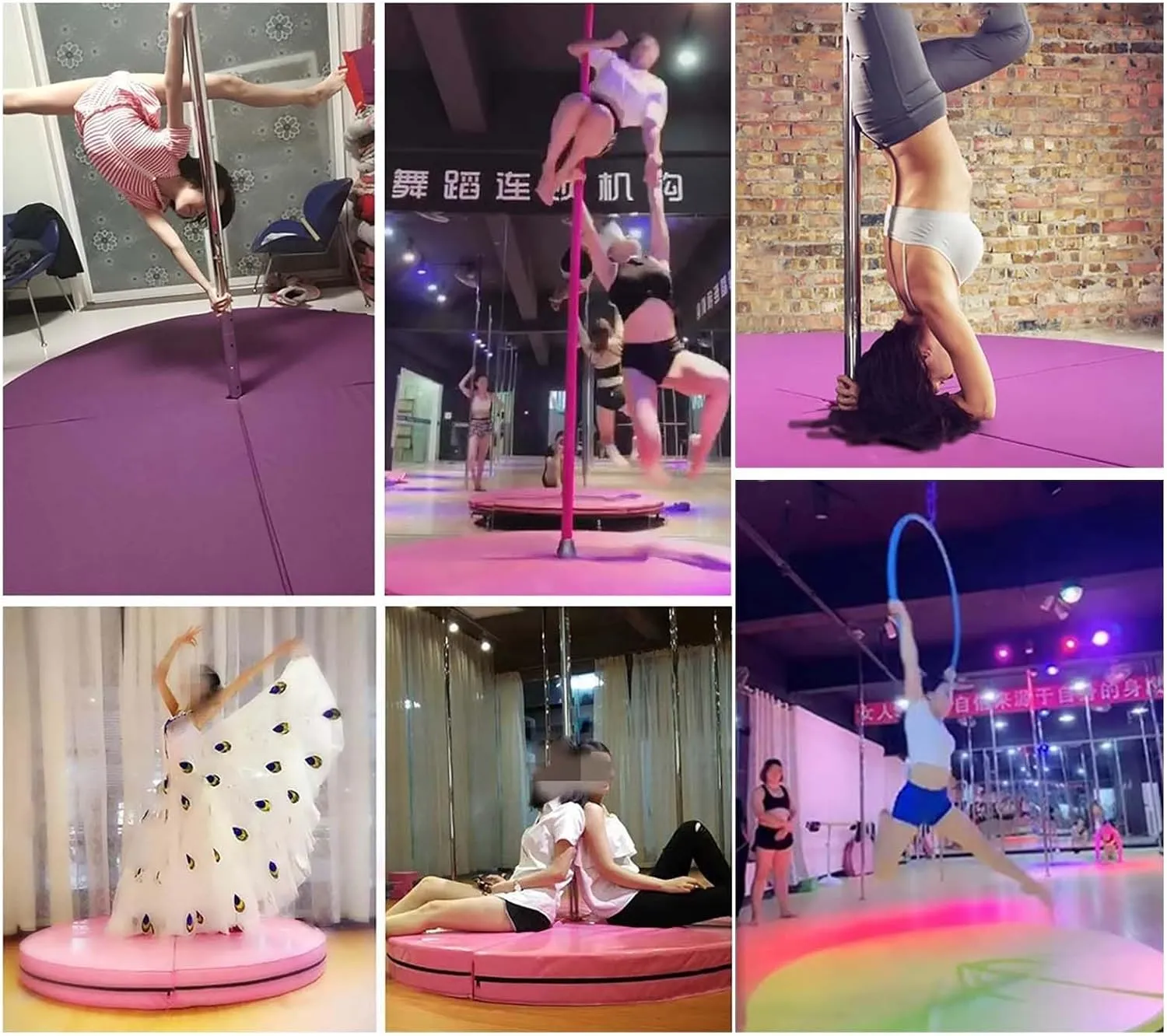 Aerial Hoop Crash Mat, 3cm/5cm/10cm Thick Folding Pole Mat, Shock Absorption Anti-Collision Circular Pad for Lyra Hoop and Stripper Pole Use