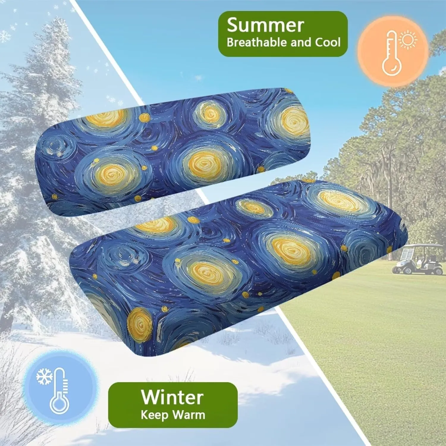 AFPANQZ Golf Cart Seat Cover for Summer - Breathable, Anti-Hot, Waterproof Easy to Install and Clean Golf Cart Blanket