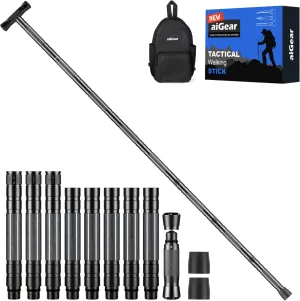 aiGear 5/6/7/8 Tube Adjustable Walking Hiking Stick, Upgraded Adjustable Hiking Staff with Outdoor Gear Trekking Poles for Outdoor Adventures
