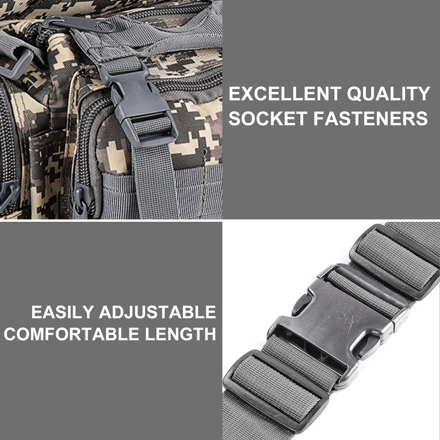 aiGear Tactical Backpack for Men, 55L Military Backpack, 3-Day Bug Out Bag for Camping Hiking Hunting with Molle System Army Daypack (55L ACU)