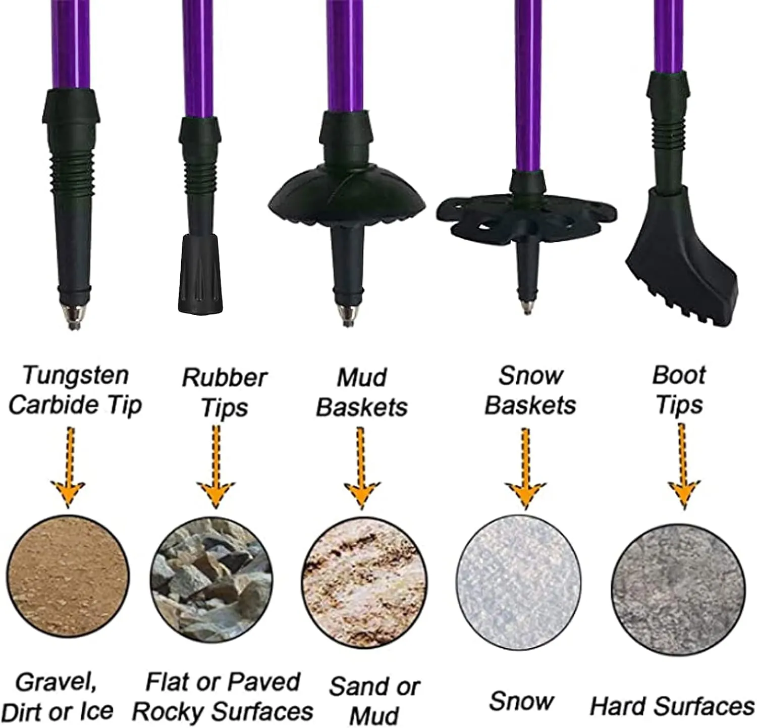 Aihoye Collapsible Trekking Poles - 2 Pack, Lightweight, Anti-Shock Walking Sticks - Adjustable for Men and Women