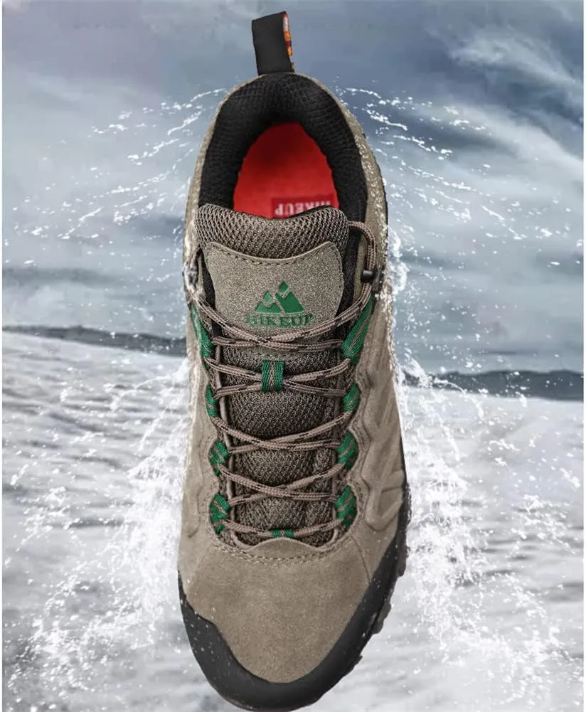 ailishabroy Men's Outdoor Hiking Shoes Lightweight Non Slip Outdoor Breathable Low Top Ankle Boots Hike Trekking Trails Camping Work Shoe