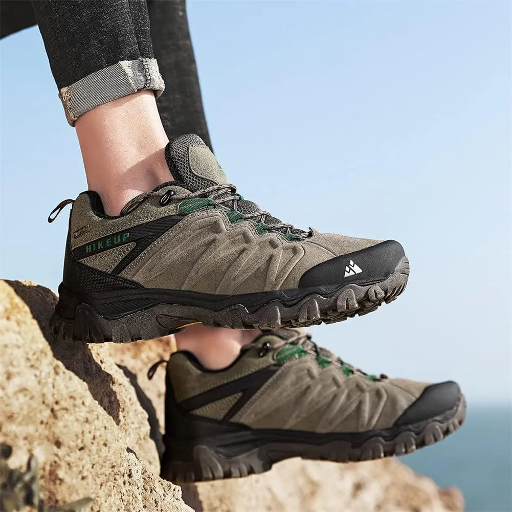 ailishabroy Men's Outdoor Hiking Shoes Lightweight Non Slip Outdoor Breathable Low Top Ankle Boots Hike Trekking Trails Camping Work Shoe