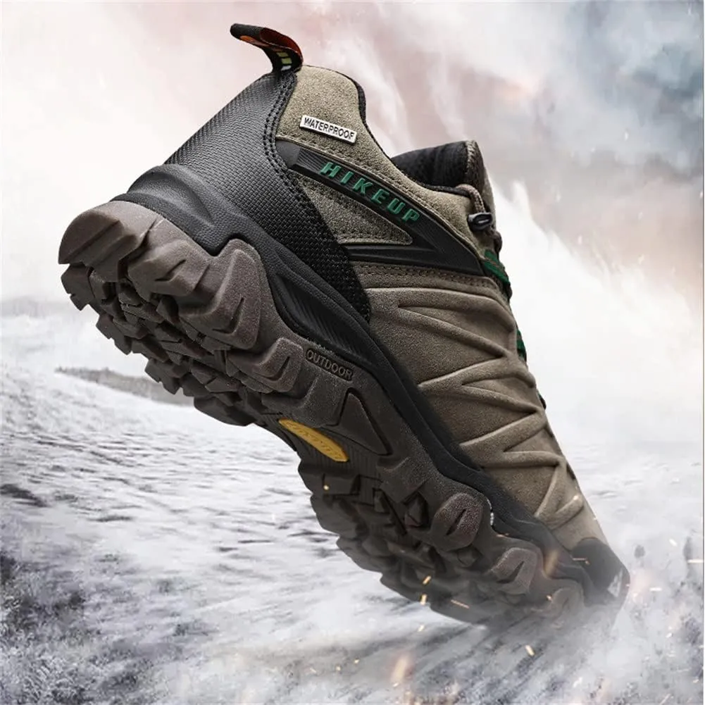 ailishabroy Men's Outdoor Hiking Shoes Lightweight Non Slip Outdoor Breathable Low Top Ankle Boots Hike Trekking Trails Camping Work Shoe