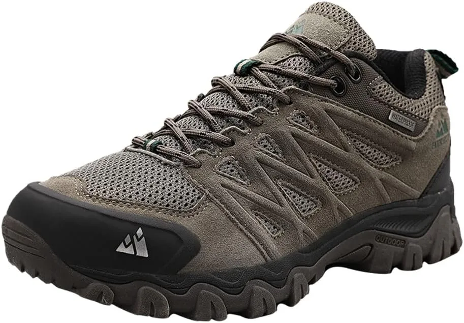 ailishabroy Men's Outdoor Hiking Shoes Lightweight Non Slip Outdoor Breathable Low Top Ankle Boots Hike Trekking Trails Camping Work Shoe