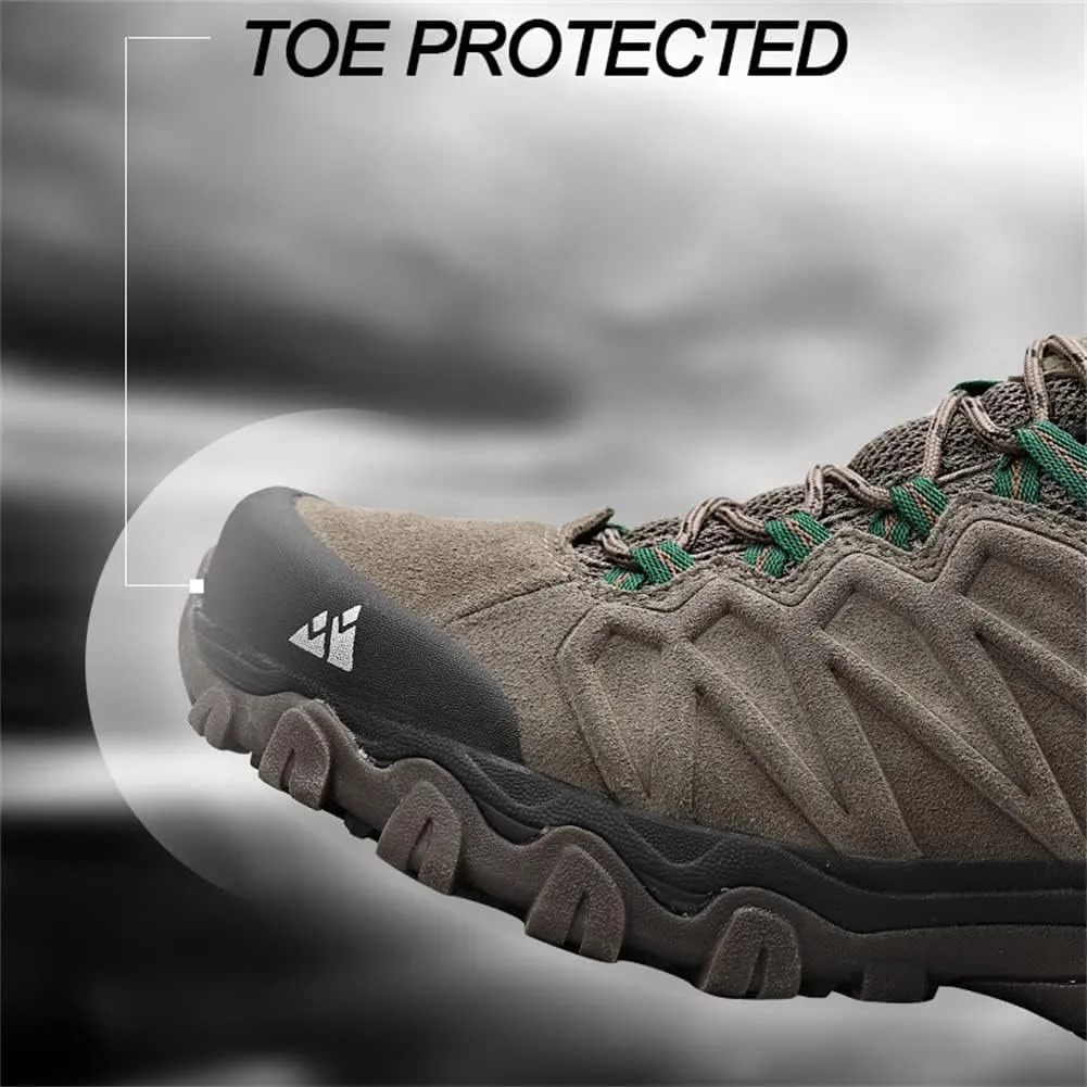 ailishabroy Men's Outdoor Hiking Shoes Lightweight Non Slip Outdoor Breathable Low Top Ankle Boots Hike Trekking Trails Camping Work Shoe