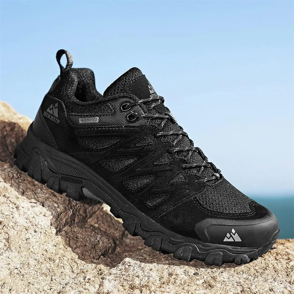 ailishabroy Men's Outdoor Hiking Shoes Lightweight Non Slip Outdoor Breathable Low Top Ankle Boots Hike Trekking Trails Camping Work Shoe