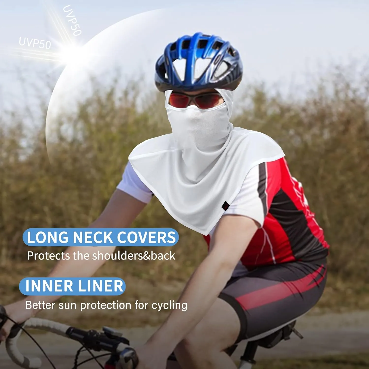 AIWOLU Balaclava Full Face Mask Summer for Sun Protection Breathable Long Neck Covers for Men Women Cycling Fishing…