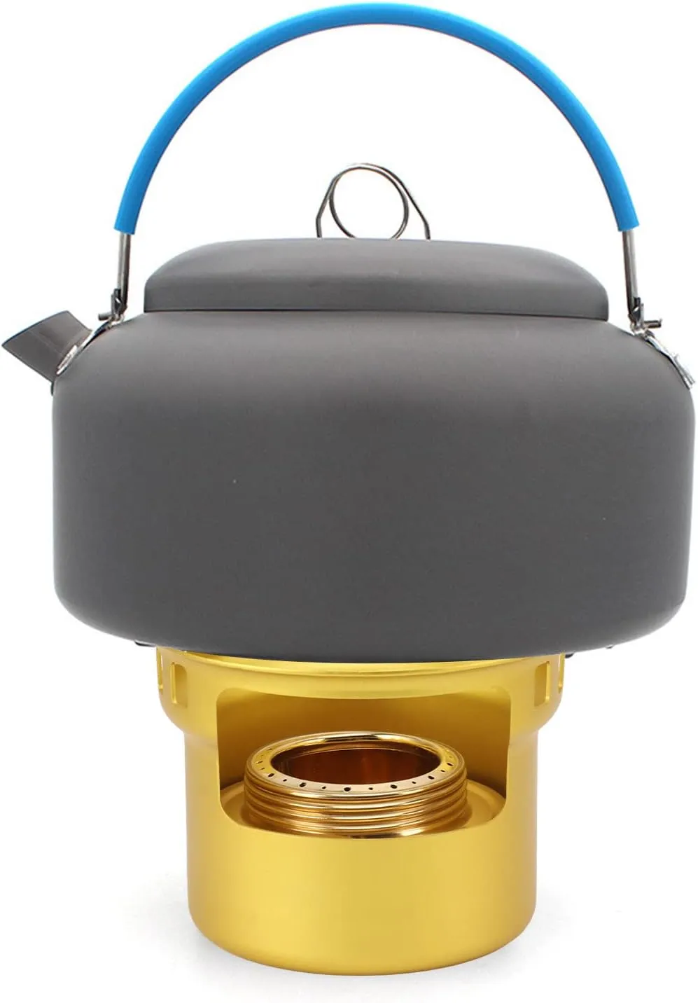 Alcohol Stove, 45x74mm/1.8x2.9in Solid Alcohol Fuel Stove Lightweight Windproof Camping Backpacking Gas Stove for Camping Picnic (Gold)