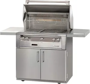 Alfresco ALXE-36C-NG 36" Natural Gas Standard Grill on Cart with 82500 BTU and Rotisserie in Stainless