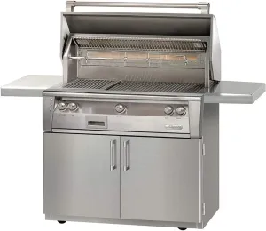 Alfresco ALXE-42C-LP 42" Liquid Propane Standard Grill on Cart with 82500 BTU Rotisserie and Built-In Motor in Stainless