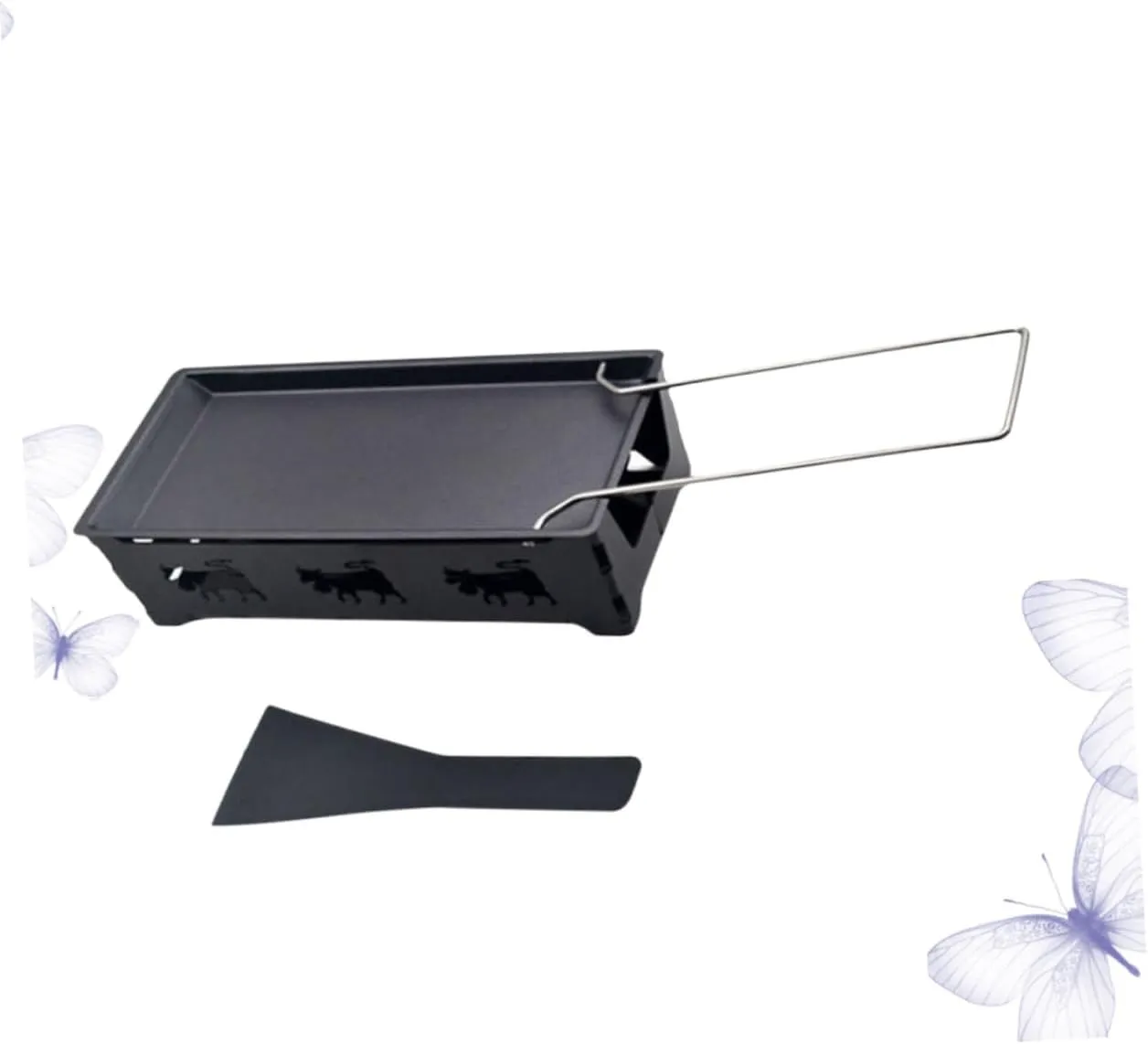 Alipis Baking Tray Rack Non-stick Baking Sheets Mini Grilling Pan Set Cheese Fondue Tool Portable Outdoor Cookware for Stove