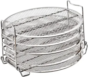 Alipis Grill Accessory 5 Layer Dehydrator Rack Air Fryer Cooker Bracket Steel Safe Easy to Use for 6.5/8qt Air Fryers