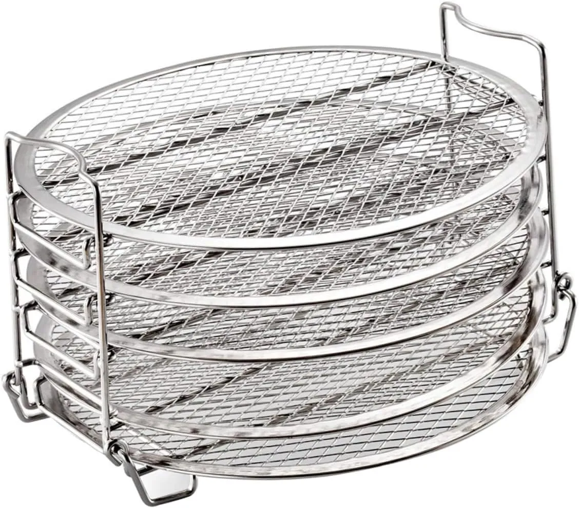 Alipis Grill Accessory 5 Layer Dehydrator Rack Air Fryer Cooker Bracket Steel Safe Easy to Use for 6.5/8qt Air Fryers