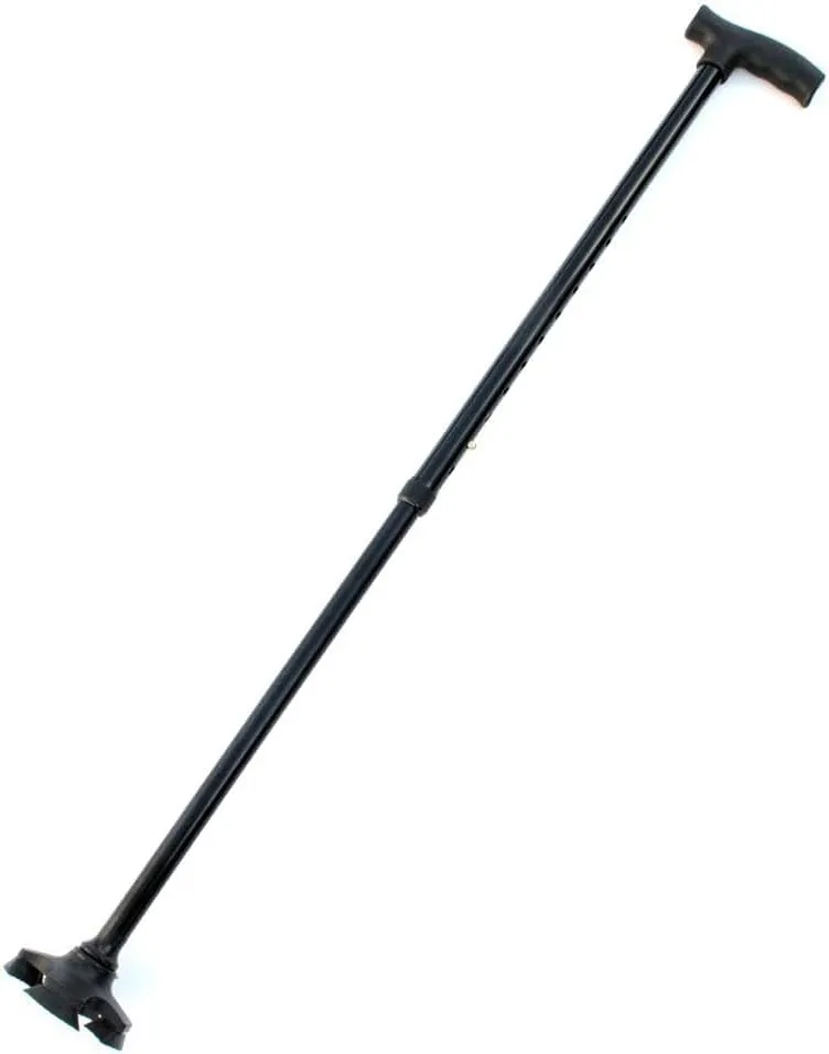 Aluminium Telescopic Four-Legged Walking Stick, Height-Adjustable Walking Stick for The Elderly, Non-Slip Hiking Stick