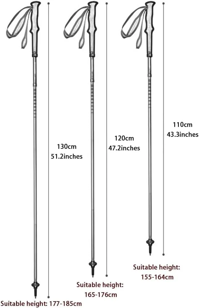Aluminum Alloy Collapsible Trekking Pole, Walking Sticks with Quick Lock, Comfortable EVA Grip, for Men and Women