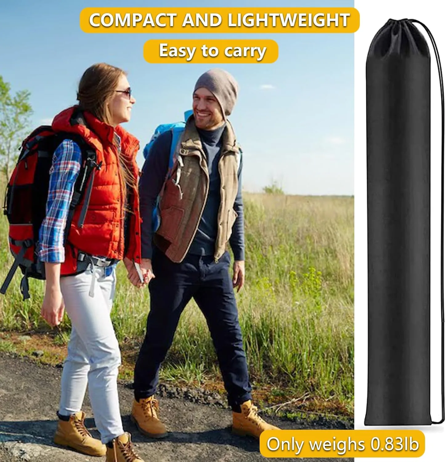 Aluminum Tent Poles Replacement,Pre-Assembled Tent Poles,Fits Both Female and Male Ends,7001 T6 Lightweight Tent Rod Repair Kit for Camping Hiking Backpacking Tent (16ft 4in), Black