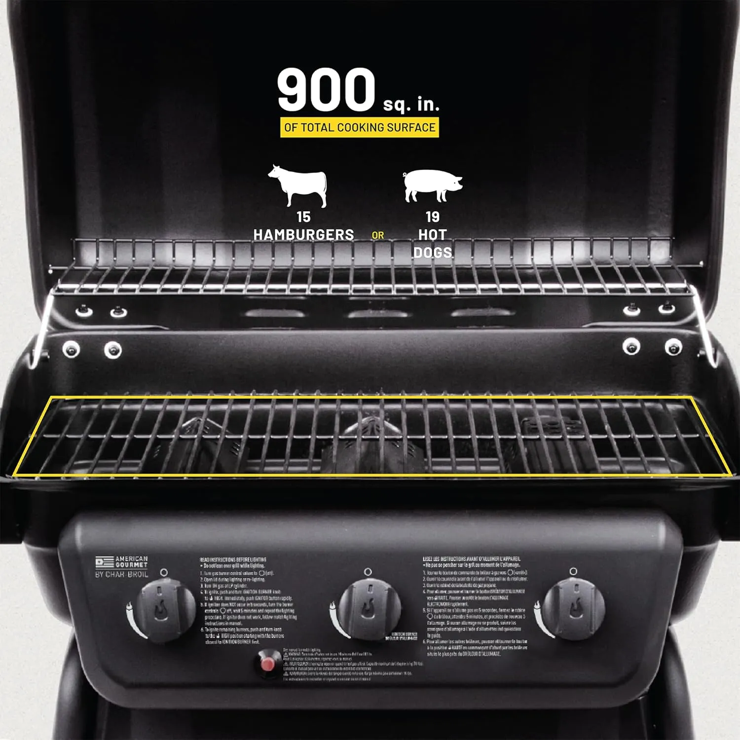 American Gourmet by Char-Broil Classic Series Convective 3-Burner Propane Stainless Steel Gas Grill - 463773717