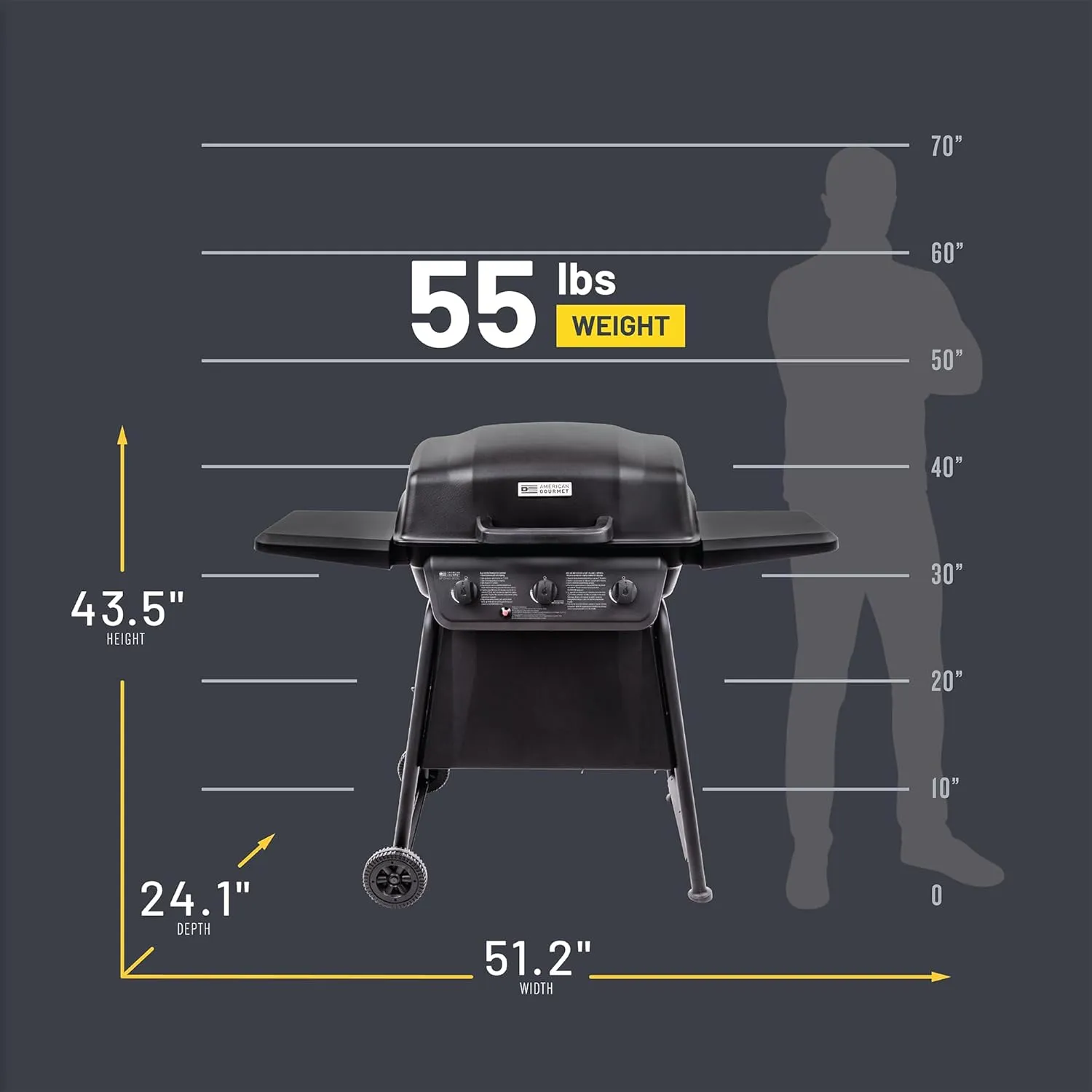 American Gourmet by Char-Broil Classic Series Convective 3-Burner Propane Stainless Steel Gas Grill - 463773717