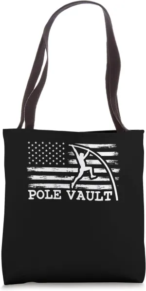 American Pole Vaulting US Vault Flag for Patriotic Vaulters Tote Bag