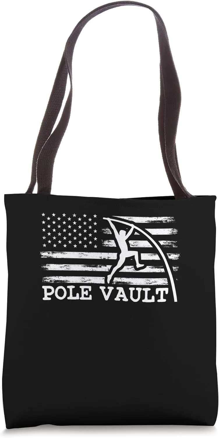 American Pole Vaulting US Vault Flag for Patriotic Vaulters Tote Bag