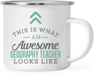 Andaz Press 11oz. Stainless Steel Campfire Coffee Mug Gift, This is What an Awesome Geography Teacher Looks Like, 1-Pack, Birthday Gift Ideas Coworker Him Her, Includes Gift Box