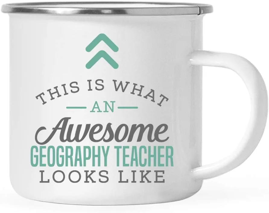 Andaz Press 11oz. Stainless Steel Campfire Coffee Mug Gift, This is What an Awesome Geography Teacher Looks Like, 1-Pack, Birthday Gift Ideas Coworker Him Her, Includes Gift Box