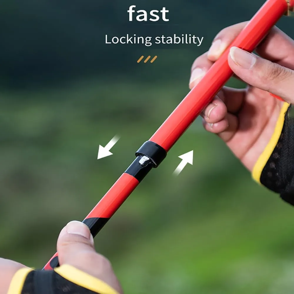 AONIJIE New Full Carbon Trekking Pole, Ultra-Light Folding Cross-Country Pole, Convenient Wrist Hanging for Cross-Country, Mountaineering, Hiking, Running